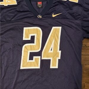 Nike Georgia Tech GT bellow jackets Navy and Gold Athletic Jersey RARE for